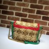 Replica GG Marmont Raffia Small Shoulder Bag 574433 Red / Green