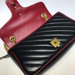 Wholesale GG Marmont Small Shoulder Bag 443497 Black / Red