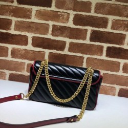 Wholesale GG Marmont Small Shoulder Bag 443497 Black / Red
