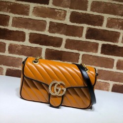 Luxury GG Marmont Small Shoulder Bag 443497 Orange