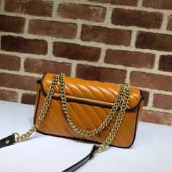 Luxury GG Marmont Small Shoulder Bag 443497 Orange