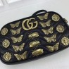 High Quality GG Marmont Matelassé Animal Shoulder Bag 447632 Black