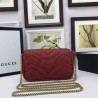 Replicas GG Marmont matelasse Leather Super Mini Bag 476433 Red