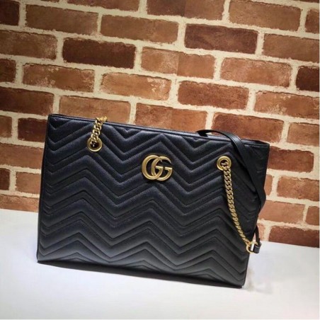 AAA+ GG Marmont Matelassé Medium Tote 524578 Black