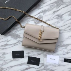 Top Quality YSL Saint Laurent Cassandra Bag With Monogram Slider Apricot