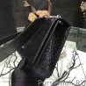 Inspired Saint Laurent Shoulder Bag in Black Croco Leather 354117