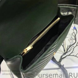 Top Quality Saint Laurent Top Handle Bag in Green Matelasse Leather 392738