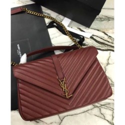 Top Quality YSL Classic Large Monogram Saint Lauren College Bag Red