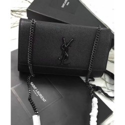 Luxury YSL Classic Medium KATE Monogram SAINT LAURENT Satchel Black