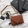 AAA+ YSL Classic Medium Monogram Saint Lauren College Bag Brown