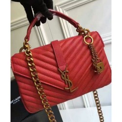 Replicas YSL Classic Medium Monogram Saint Lauren College Bag Red