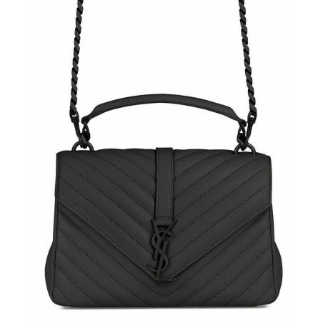 High YSL Classic Medium Monogram Saint Laurent College Bag Black