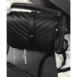 High YSL Classic Medium Monogram Saint Laurent College Bag Black