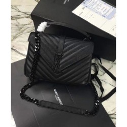 High YSL Classic Medium Monogram Saint Laurent College Bag Black