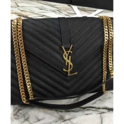 Cheap YSL Large Monogram Satchel Black