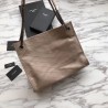 Replicas YSL Saint Lauren Niki Medium Shopping Bag Crinkled Vintage Leather Gray