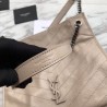 Replicas YSL Saint Lauren Niki Medium Shopping Bag Crinkled Vintage Leather Gray