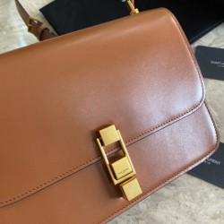 Replica YSL Saint Laurent Carre Satchel Monogram Bag Brown