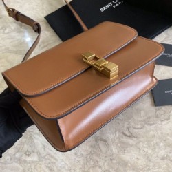 Replica YSL Saint Laurent Carre Satchel Monogram Bag Brown