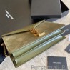 High YSL Saint Laurent Cassandra Medium Suede Bag Light Green