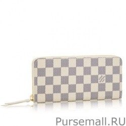 Luxury Clemence Wallet Damier Azur Canvas N61210