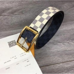 Designer M0040Q Reverso 40mm Reversible Mens Belt Damier Azur And Damier Graphite Canvas Gold Buckle