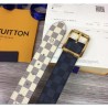 Designer M0040Q Reverso 40mm Reversible Mens Belt Damier Azur And Damier Graphite Canvas Gold Buckle