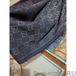 High Quality classic double-faced cashmere men scarf Dark Blue