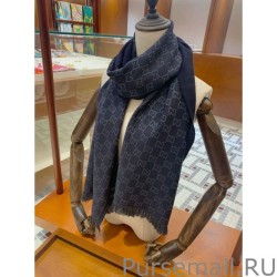 High Quality classic double-faced cashmere men scarf Dark Blue