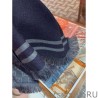 High Quality classic double-faced cashmere men scarf Dark Blue