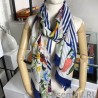 AAA+ classic floral cashmere scarf 100 x 200 Blue