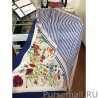 AAA+ classic floral cashmere scarf 100 x 200 Blue