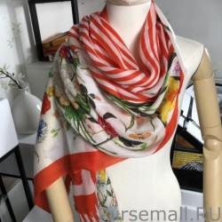 Cheap classic floral cashmere scarf 100 x 200 Orange