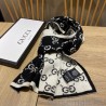 High Classic Wool GG jacquard Scarf Blue