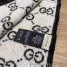 High Classic Wool GG jacquard Scarf Blue