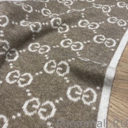 Top Quality Classic Wool GG jacquard Scarf Coffee