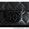 Luxury All Color Grained Calfskin Flap Bag AS1784 Black