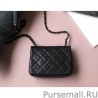 Luxury All Color Grained Calfskin Flap Bag AS1784 Black