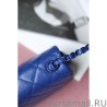 Perfect All Color Grained Calfskin Flap Bag AS1784 Blue