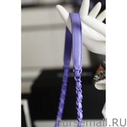 Luxury All Color Grained Calfskin Flap Bag AS1784 Purple