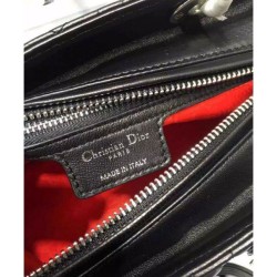 Knockoff Dior Lady Dior Medium Classic Tote Bag With Lambskin Black