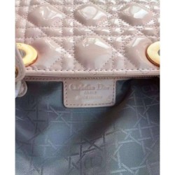 Wholesale Dior Lady Dior Medium Patent Leather Handbag Pink