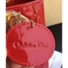 High Quality Dior Lady Dior Medium Patent Leather Handbag Red