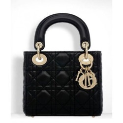 Replica Dior Lady Dior Mini Classic Tote Bag With Lambskin Black