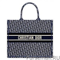 High Quality Christian Dior Book Tote Dark Blue