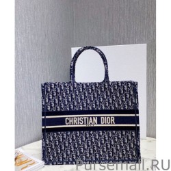 High Quality Christian Dior Book Tote Dark Blue