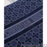 Designer Christian Dior Cannage Embroidered Velvet Dior Book Tote Dark Blue