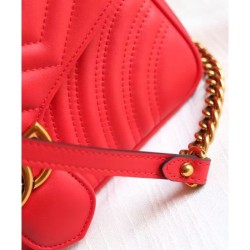 High Quality GG Marmont Matelasse Mini Bag 443497 Red