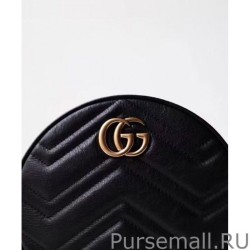 Top GG Marmont Mini Round Shoulder Bag 550154 Black