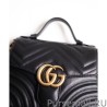 Luxury GG Marmont mini top handle bag 547260 Black